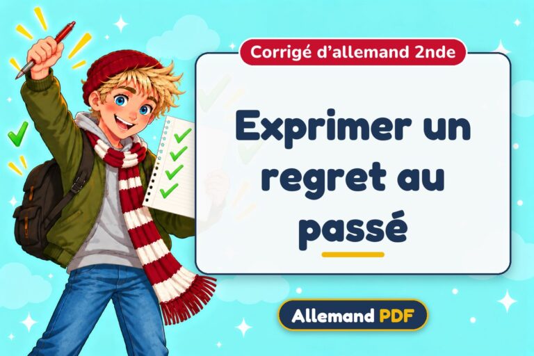 Exprimer un regret au passé : corrigé d’allemand 2nde, illustration Allemand PDF