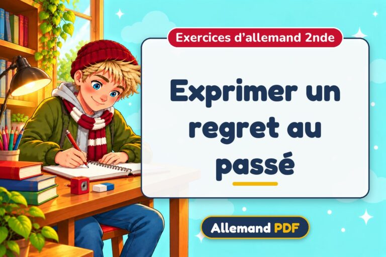 Exprimer un regret au passé : exercices d’allemand 2nde, illustration Allemand PDF