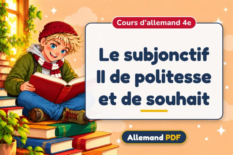 Le subjonctif II de politesse et de souhait : cours d’allemand 4e, illustration Allemand PDF
