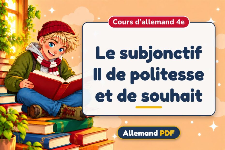 Le subjonctif II de politesse et de souhait : cours d’allemand 4e, illustration Allemand PDF