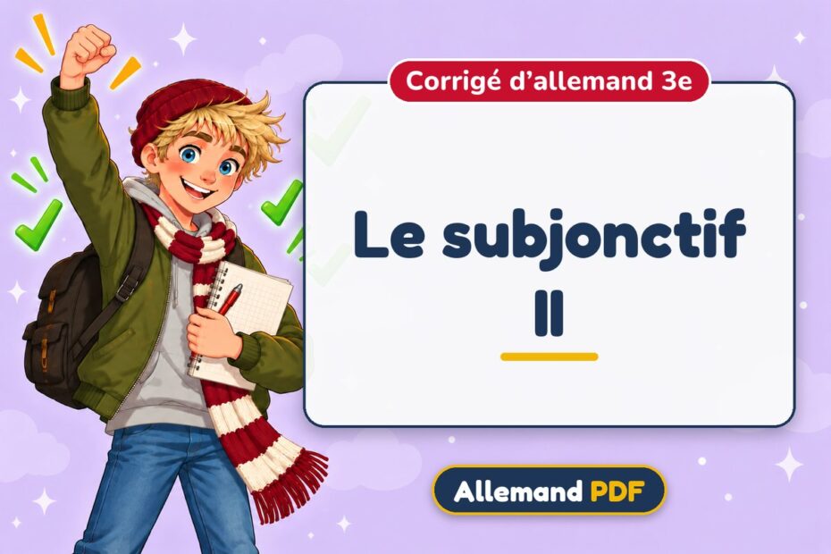 Le subjonctif II : corrigé d’allemand 3e, illustration Allemand PDF