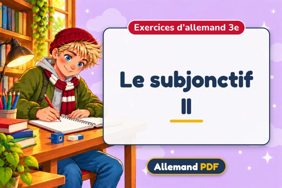 Le subjonctif II : exercices d’allemand 3e, illustration Allemand PDF