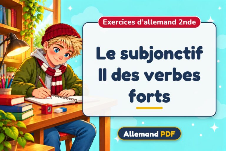Le subjonctif II des verbes forts : exercices d’allemand 2nde, illustration Allemand PDF