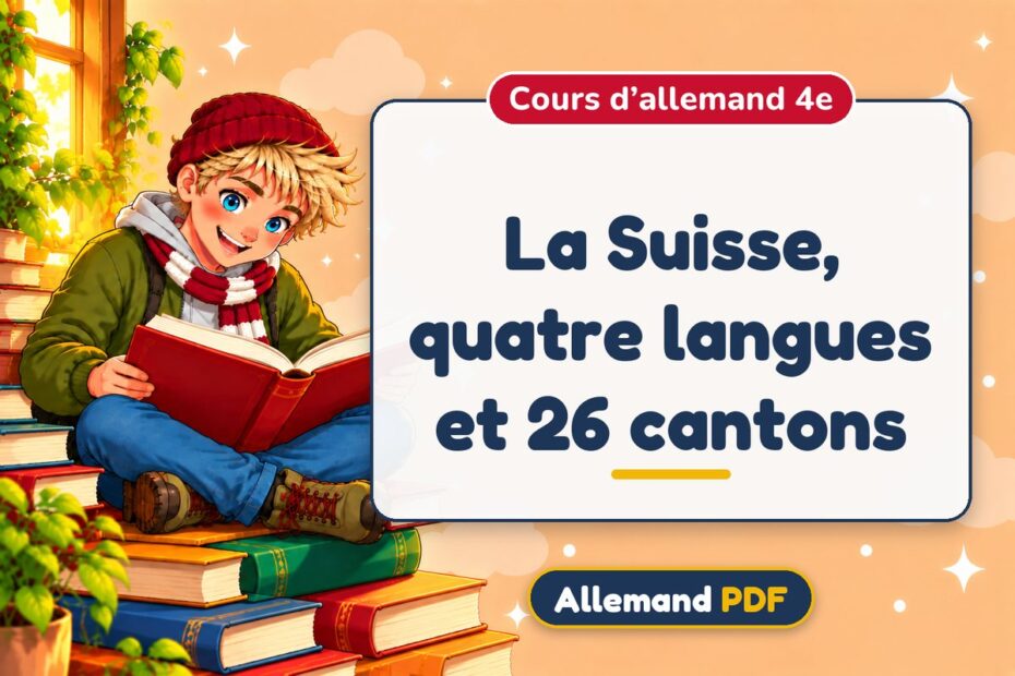 La Suisse, quatre langues et 26 cantons : cours d’allemand 4e, illustration Allemand PDF