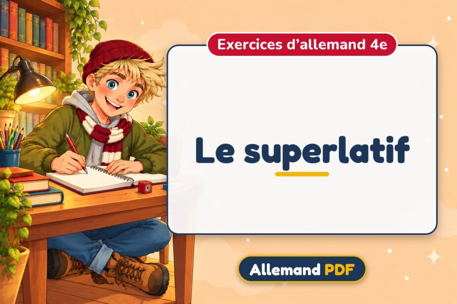 Le superlatif : exercices d’allemand 4e, illustration Allemand PDF