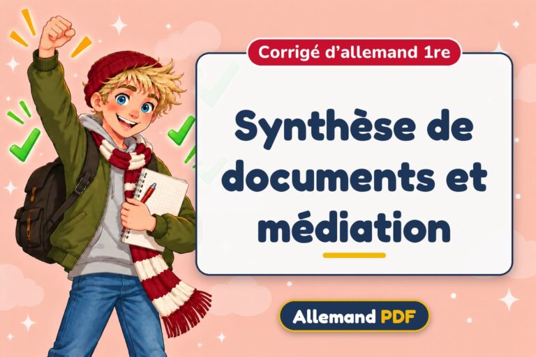 Synthèse de documents et médiation : corrigé d’allemand 1re, illustration Allemand PDF