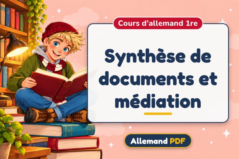 Synthèse de documents et médiation : cours d’allemand 1re, illustration Allemand PDF