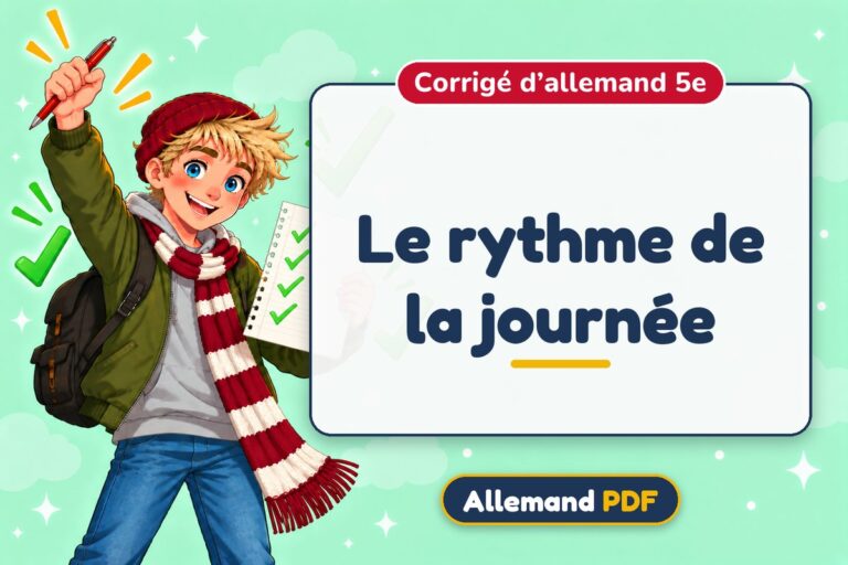 Le rythme de la journée : corrigé d’allemand 5e, illustration Allemand PDF