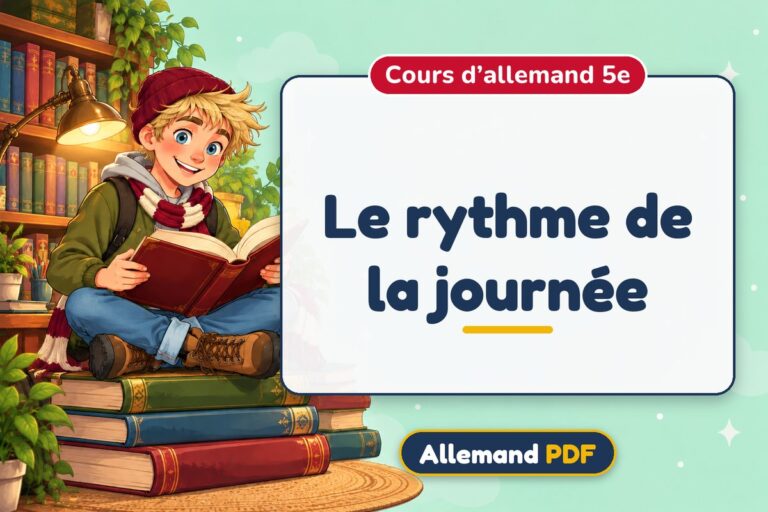 Le rythme de la journée : cours d’allemand 5e, illustration Allemand PDF