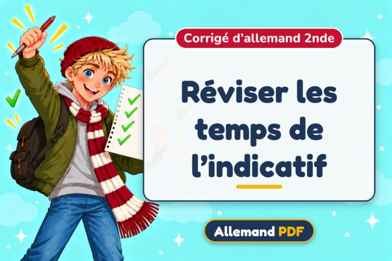 Réviser les temps de l’indicatif : corrigé d’allemand 2nde, illustration Allemand PDF