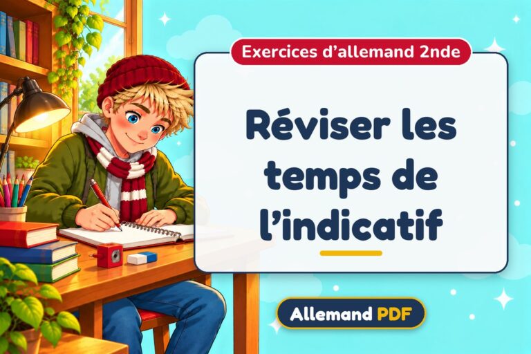 Réviser les temps de l’indicatif : exercices d’allemand 2nde, illustration Allemand PDF