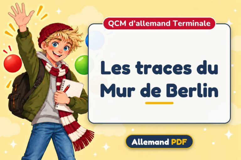 Les traces du Mur de Berlin : QCM d’allemand terminale, illustration Allemand PDF