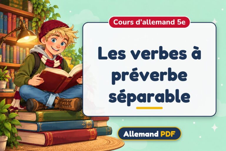 Les verbes à préverbe séparable : cours d’allemand 5e, illustration Allemand PDF
