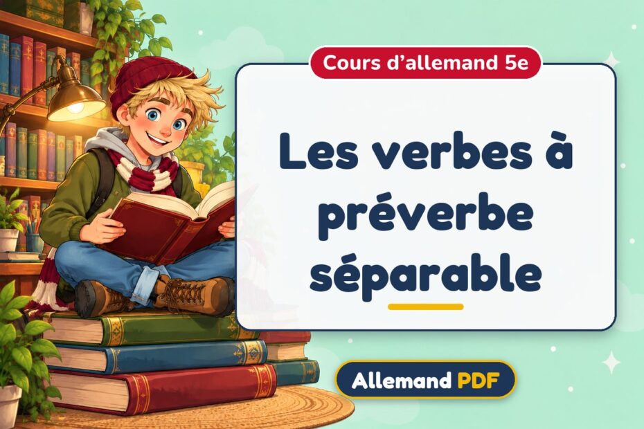 Les verbes à préverbe séparable : cours d’allemand 5e, illustration Allemand PDF