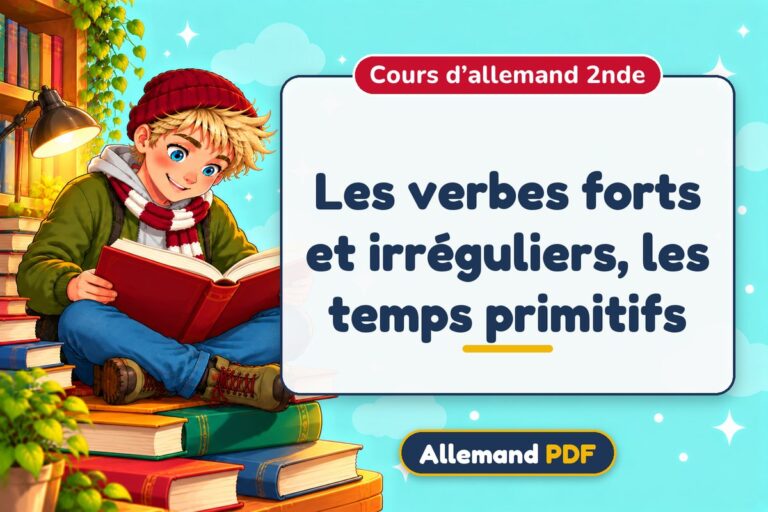 Les verbes forts et irréguliers, les temps primitifs : cours d’allemand 2nde, illustration Allemand PDF