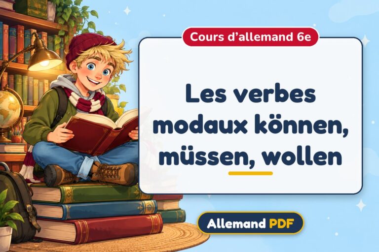 Les verbes modaux können, müssen, wollen : cours d’allemand 6e, illustration Allemand PDF