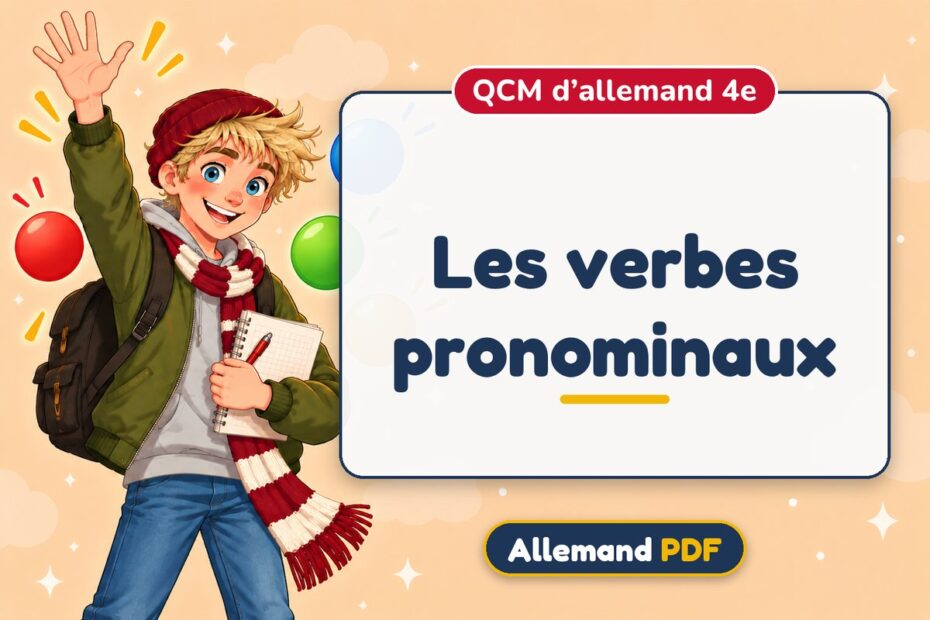 Les verbes pronominaux : QCM d’allemand 4e, illustration Allemand PDF