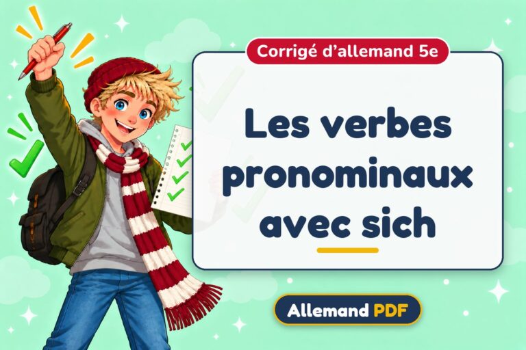 Les verbes pronominaux avec sich : corrigé d’allemand 5e, illustration Allemand PDF