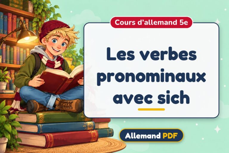 Les verbes pronominaux avec sich : cours d’allemand 5e, illustration Allemand PDF