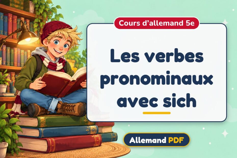 Les verbes pronominaux avec sich : cours d’allemand 5e, illustration Allemand PDF