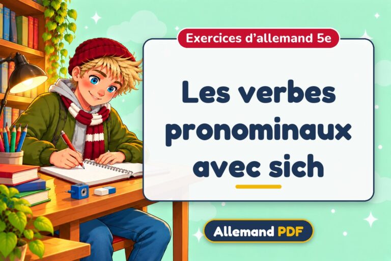Les verbes pronominaux avec sich : exercices d’allemand 5e, illustration Allemand PDF
