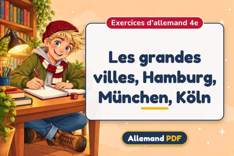 Les grandes villes, Hamburg, München, Köln : exercices d’allemand 4e, illustration Allemand PDF