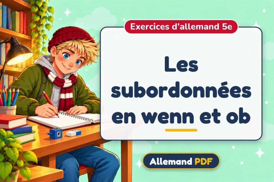 Les subordonnées en wenn et ob : exercices d’allemand 5e, illustration Allemand PDF