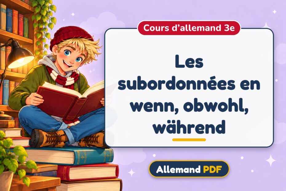 Les subordonnées en wenn, obwohl, während : cours d’allemand 3e, illustration Allemand PDF
