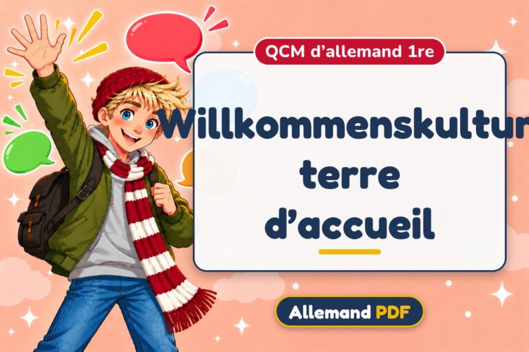 Willkommenskultur, terre d’accueil : QCM d’allemand 1re, illustration Allemand PDF