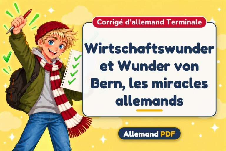 Wirtschaftswunder et Wunder von Bern, les miracles allemands : corrigé d’allemand terminale, illustration Allemand PDF