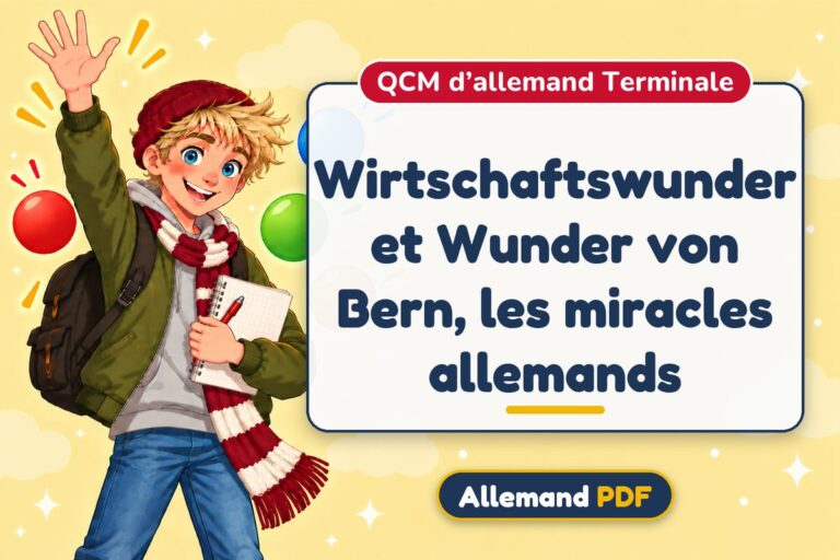 Wirtschaftswunder et Wunder von Bern, les miracles allemands : QCM d’allemand terminale, illustration Allemand PDF