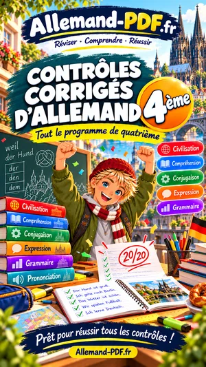 Jaquette du livre : Contrôles corrigés d’allemand 4ème