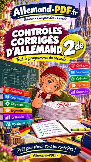 Jaquette du livre : Contrôles corrigés d’allemand 2de
