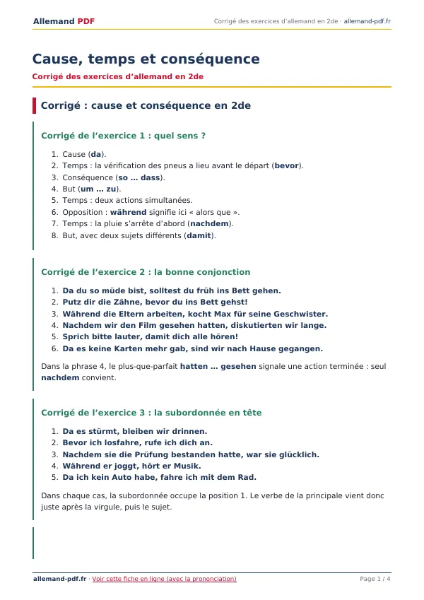 Corrigé « Cause, temps et conséquence » en PDF