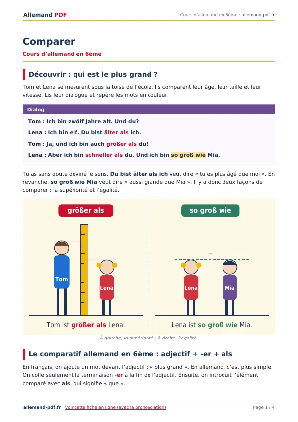 Cours « Comparer » en PDF