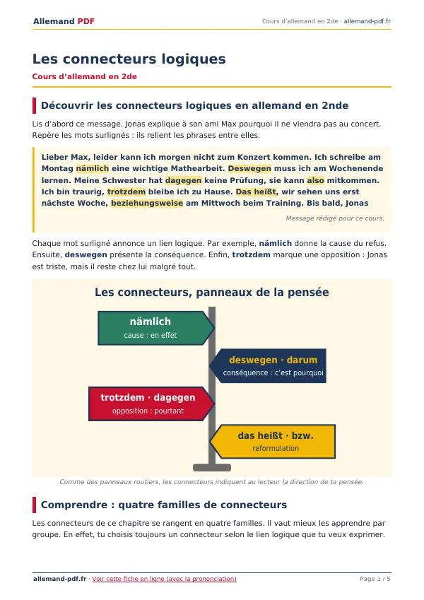 Cours « Les connecteurs logiques » en PDF