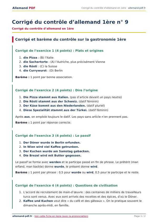 Corrigé du contrôle « Corrigé du contrôle d’allemand 1ère n° 9 » en PDF