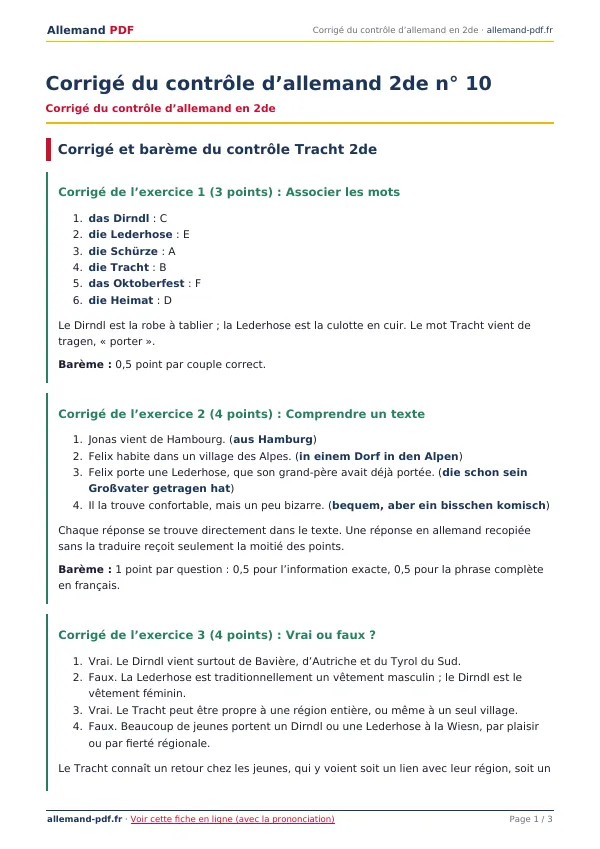 Corrigé du contrôle « Corrigé du contrôle d’allemand 2de n° 10 » en PDF
