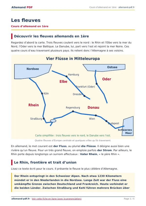 Cours « Les fleuves » en PDF