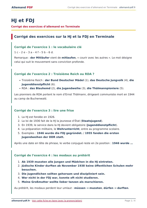 Corrigé « HJ et FDJ » en PDF