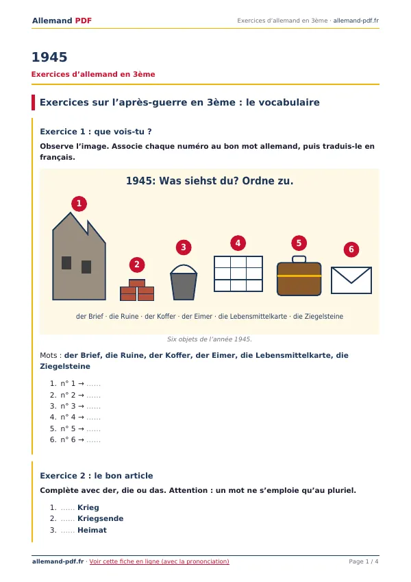 Exercices « 1945 » en PDF