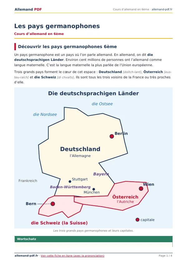Cours « Les pays germanophones » en PDF
