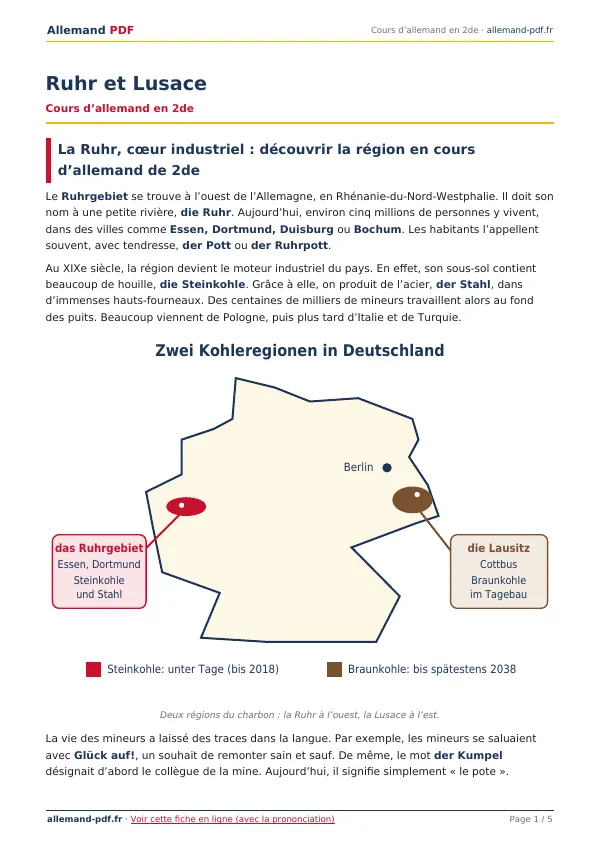 Cours « Ruhr et Lusace » en PDF