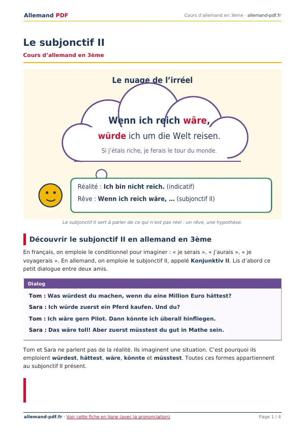 Cours « Le subjonctif II » en PDF